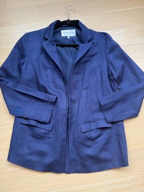✨Cupcake & Cashmere Wheeler Linen Blend Navy Sz Medium Blazer✨